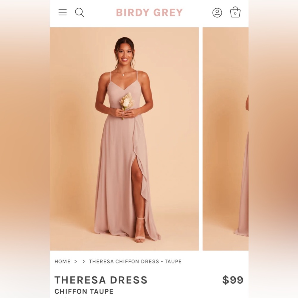 Birdy Grey Theresa Taupe Bridesmaid Dress - Worn once